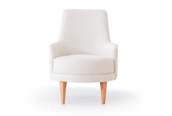 Weißer Textil Sessel Stilvoller Wohnzimmer Einsitzer Designer Lehnsessel