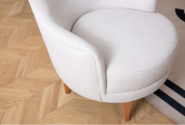 Weißer Textil Sessel Stilvoller Wohnzimmer Einsitzer Designer Lehnsessel