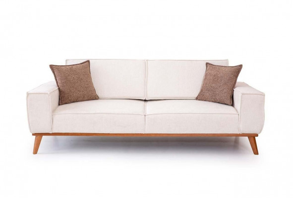 Weiße Polstercouch Wohnzimmer Designer Stoffsofa Luxus Edle Sitzmöbel