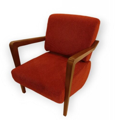 Moderner Roter Polstersessel Wohnzimmer Einsitzer Designer Sitzmöbel