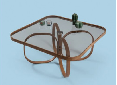 Exklusiver Glastisch Quadratischer Wohnzimmer Couchtisch Holztisch Neu