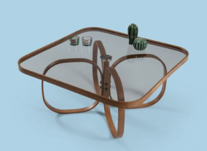 Exklusiver Glastisch Quadratischer Wohnzimmer Couchtisch Holztisch Neu