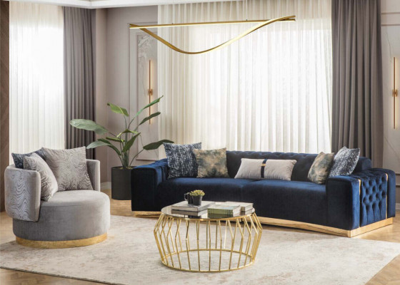 Moderne Polster Sofagarnitur Designer Textil Möbel 4-Sitzer Dreisitzer