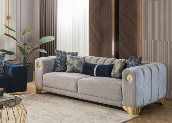 Moderne Polster Sofagarnitur Designer Textil Möbel 4-Sitzer Dreisitzer