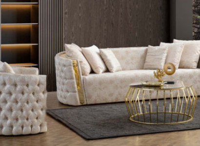 Chesterfield Beige Wohzimmer Sofas Edelstahl 3-Sitzer Luxus 1-Sitzer