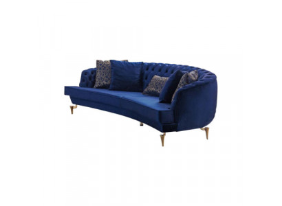Halbrunder Chesterfield Blauer 4-Sitzer Designer Polster Edle Couch Neu