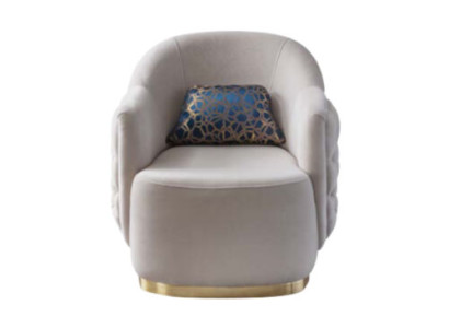 Sessel 1 Sitzer Polster Sofas Design Luxus Textil Couch weiß Sofa Neu