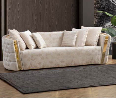 Exklusive Edelstahl Couch Moderner 3-Sitzer Luxuriöse Wohnzimmer Möbel