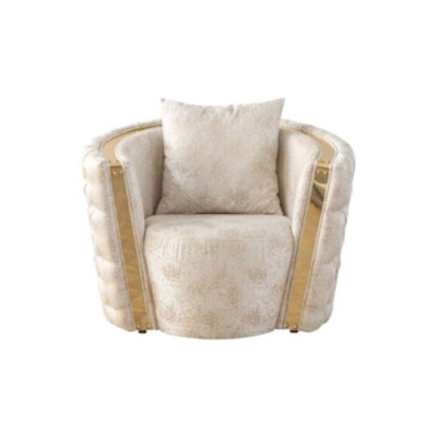 Weiße Chesterfield Sessel Luxuriöse 2x Runde Polster Einsitzer 1-Sitzer