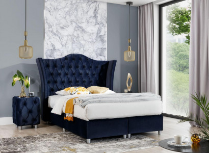 Set Schlafzimmer Bett 2x Nachttische 3tlg.Luxus Einrichtung Komplett Design