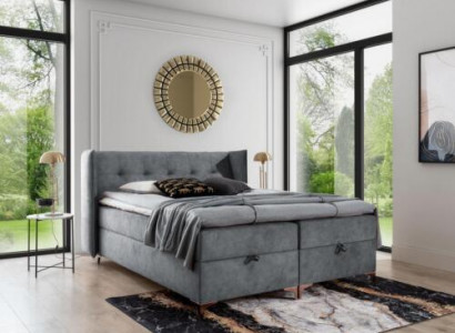 Boxspringbett 160x200cm Polstermöbel Luxus Bett Schlafzimmer Stil Modern