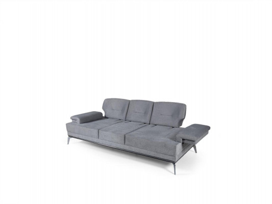 Schwarz/Graue Sofagarnitur Polstercouchen Designer Dreisitzer Couch Set