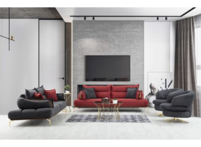Designer Sofagarnitur 3+3+1+1 Sitzer Perfekte Wohnzimmer Set von 4tlg neu