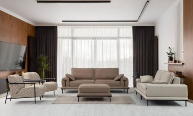 Stilvolle Wohnzimmer Garnitur Designer Poslter Sofas Einsitzer Hocker