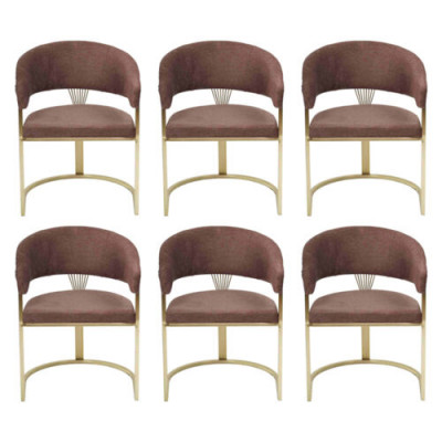 Garnitur Braun Sessel Komplett Design Modernes Set Neu 6x Stühle Stuhl Polster