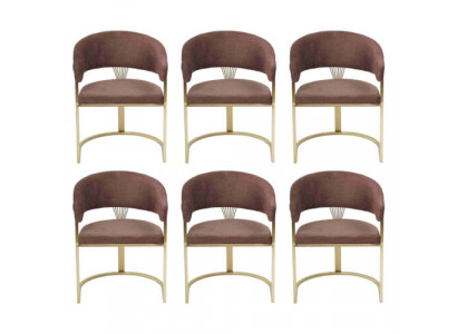 Garnitur Braun Sessel Komplett Design Modernes Set Neu 6x Stühle Stuhl Polster