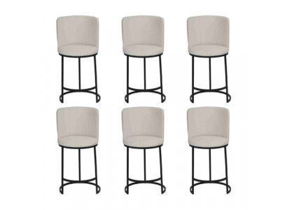 Barhocker 6x Barstuhl stilvoll Barmöbel Sitzhocker Design Stahlfüße neu