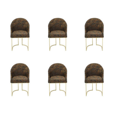 Modern Esszimmer stühle Wohnzimmer luxuriöse Mehrfarbig 6x Stühle Metall neu