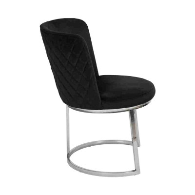 Moderne Schwarzer Designer 6x Stühle mit Edelstahlfüßen Esszimmerstühle