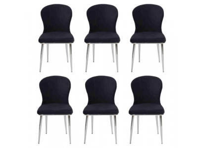 Gruppe Garnitur Stühle 6x Stuhl Set Textil Polster Sitz Esszimmer Neu