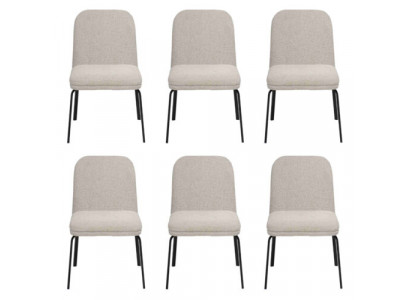 Gruppe Garnitur Stühle 6x Stuhl Set Textil Polster Sitz Edelstahl Esszimmer Neu
