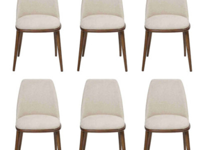 Modern Esszimmer Weiß 6x Stühle Holz Möbel Stühle Luxus Design Einrichtung