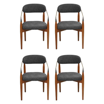 Modern Esszimmerstuhl 4x Stühle mit Armlehnen Polster Einrichtung Luxus Möbel