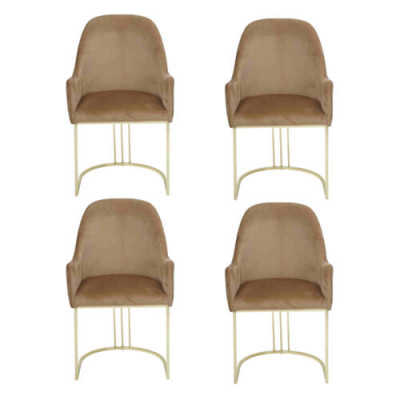 Gruppe Set 4x Sessel Stuhl Design Stoff Polster Stühle Esszimmer Textil