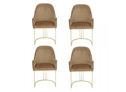 Gruppe Set 4x Sessel Stuhl Design Stoff Polster Stühle Esszimmer Textil
