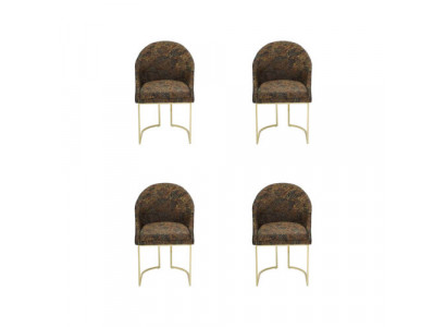 Modern Esszimmer stühle Wohnzimmer luxuriöse Mehrfarbig 4x Stühle Metall neu