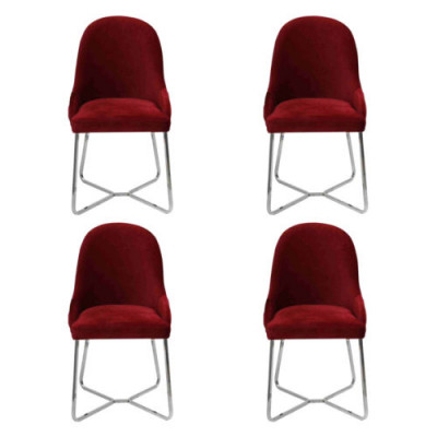 Modern Stühle Luxus Esszimmer Einrichtung Rot 4x Stühle Möbel Esszimmerstuhl