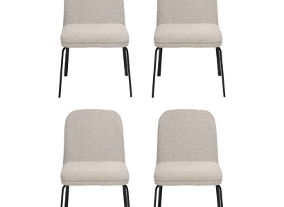 Gruppe Garnitur Stühle 4x Stuhl Set Textil Polster Sitz Edelstahl Esszimmer Neu
