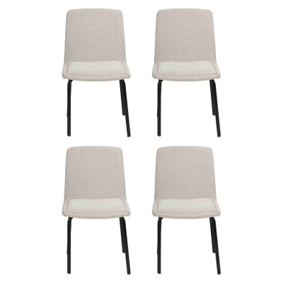 Garnitur Metall Lehn Polster Stühle Esszimmer Textil Set 4x Sessel Stuhl Gruppe