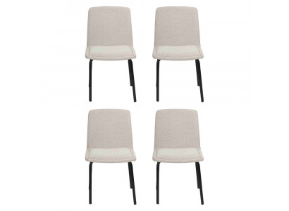 Garnitur Metall Lehn Polster Stühle Esszimmer Textil Set 4x Sessel Stuhl Gruppe