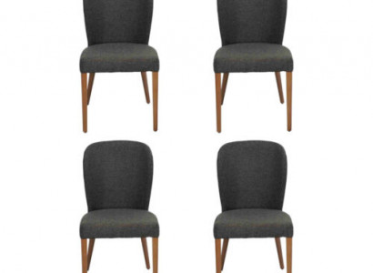 Sessel Polster Moderne Holz 4x Stühle Luxus Polster Design Stuhl Lehnstuhl