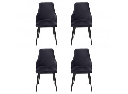 Moderne Schwarzer Designer 4x Stühle Luxus Esszimmer Einsitzer Einrichtung