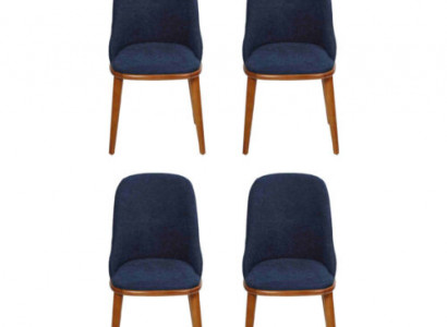 Stilvolle Blaue Esszimmerstühle Designer Holzgestell Moderner Küchenstuhl