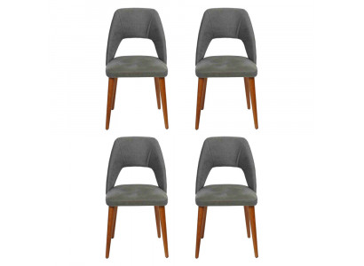 Exklusive Polster 4-er Stuhlset Küchen Möbel Designer Esszimmer Stühle