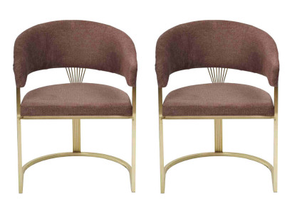 Modernes Esszimmer 2x Stühle Designer Luxus Edelstahl Elemente Textil Neu