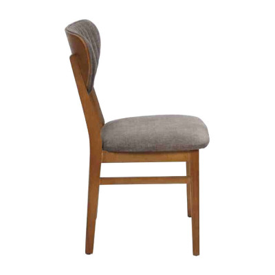 Modern Stuhl Grau Polster 2x Stühle Lounge Holz Textil Holz Sessel Neu