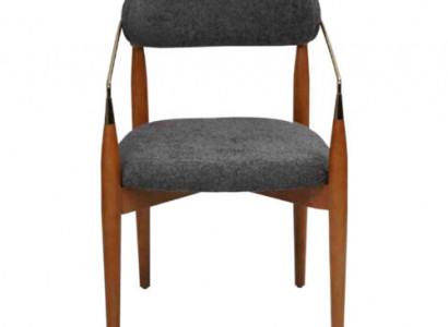 Esszimmerstuhl Grau 2x Stühle mit Armlehnen Polster Einrichtung Luxus Möbel