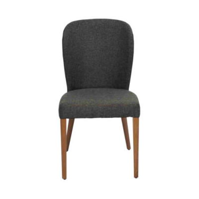 Grauer Moderner Holzstuhl Polster Lehnstühle Designer Einsitzer Sessel