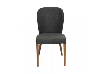 Grauer Moderner Holzstuhl Polster Lehnstühle Designer Einsitzer Sessel
