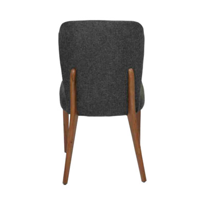 Grauer Moderner Holzstuhl Polster Lehnstühle Designer Einsitzer Sessel