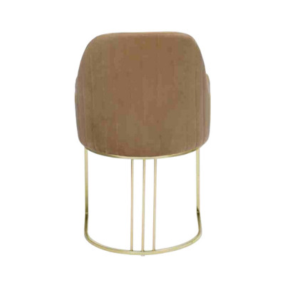 Goldener Edelstahlstuhl Moderner Polster Einsitzer Designer 1x Lehnstuhl