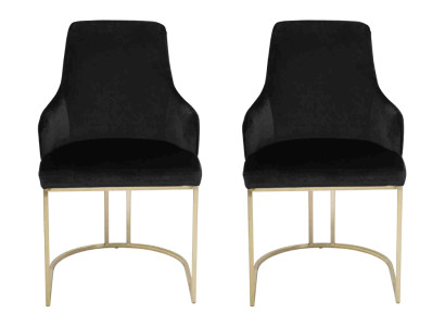 Schwarze Edelstahl Stühle 2x Esszimmerstühle Luxus Sitz Möbel 2-er Set