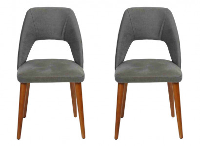 Exklusive Grau-Braune Esszimmerstühle Luxuriöse Holzstühle Polster Möbel