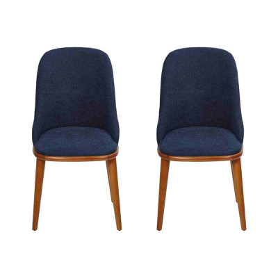 Stilvolle Blaue Esszimmer Stühle Designer Einrichttung Stuhl-Set Möbel