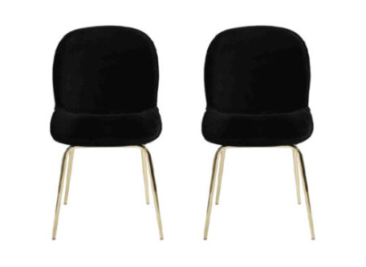 Gruppe Garnitur Schwarz Stühle 2x Stuhl Set Textil Polster Sitz Edelstahl