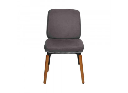 Grauer Esszimmer Stuhl Moderner Holzstuhl Designer Polster Sitz Möbel